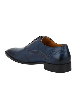 navy Leather lace-up oxfords - 15613379 - Standard Image - 3