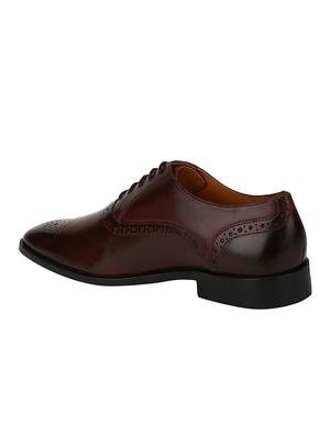 brown Leather lace-up oxfords - 15613380 - Standard Image - 3