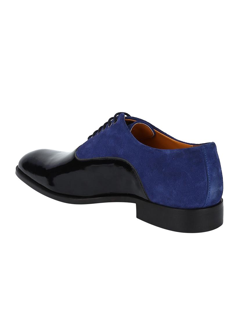 navy Suede lace-up oxfords - 15613381 - Zoom Image - 3