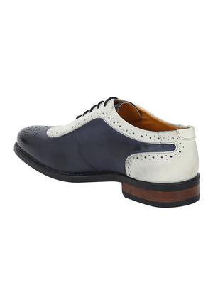 navy Leather lace-up oxfords - 15613396 - Standard Image - 3