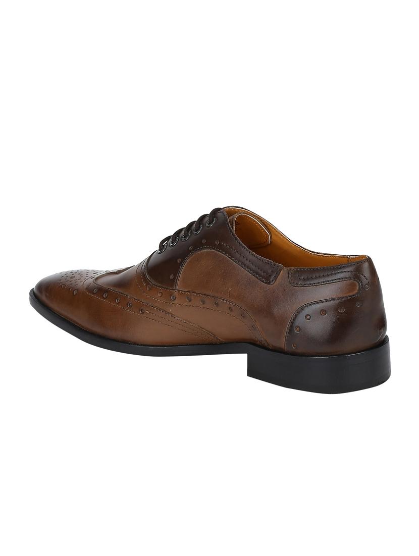 tan Leather lace-up brouges - 15613397 - Zoom Image - 3