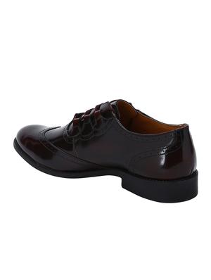 brown Patent Leather lace-up brouges - 15613399 - Standard Image - 3