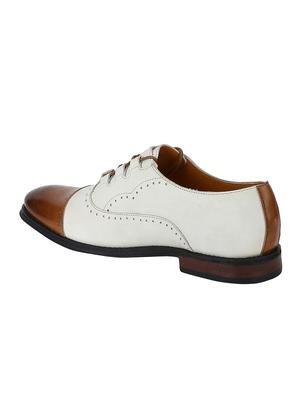 white Leather lace-up oxfords - 15613403 - Standard Image - 3