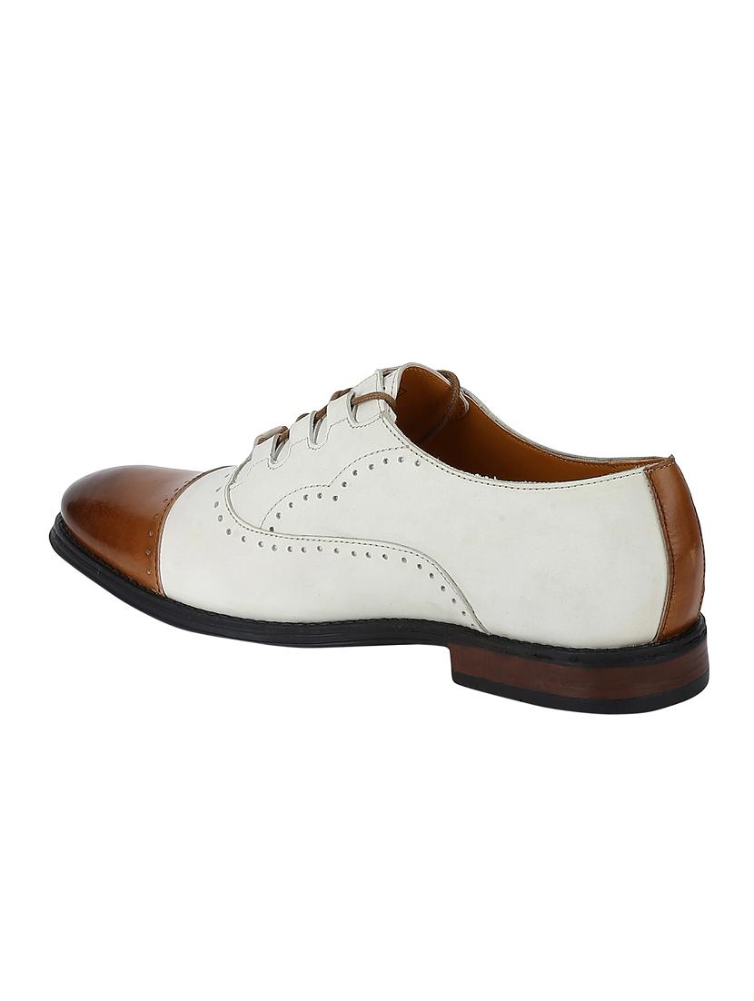 white Leather lace-up oxfords - 15613403 - Zoom Image - 3