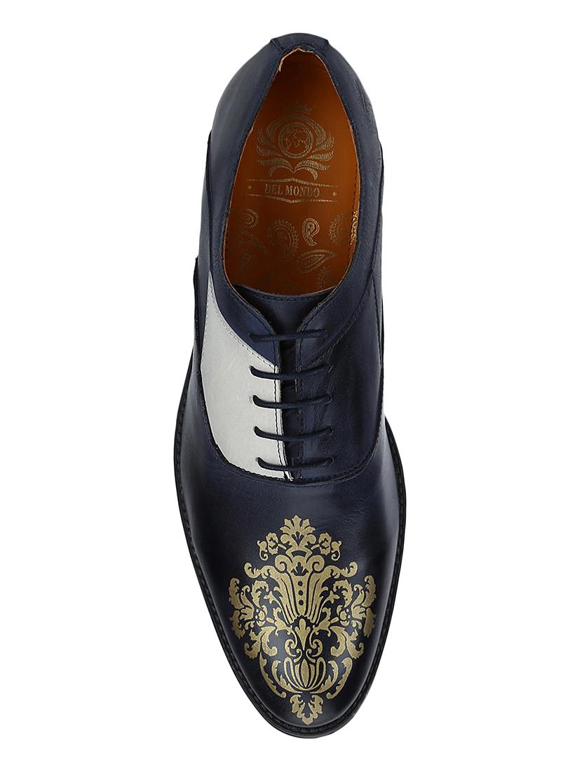 navy Leather lace-up oxfords - 15613405 - Zoom Image - 3