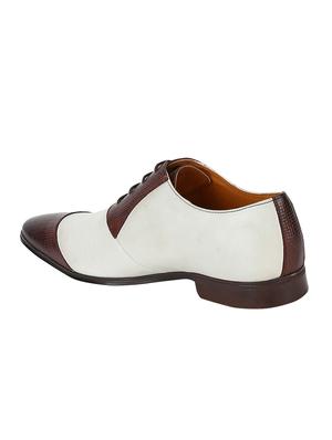 white Leather lace-up oxfords - 15613409 - Standard Image - 3