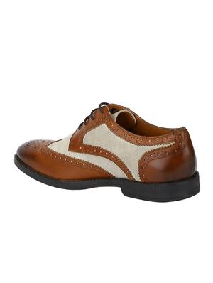 tan Leather lace-up derbys - 15613423 - Standard Image - 3
