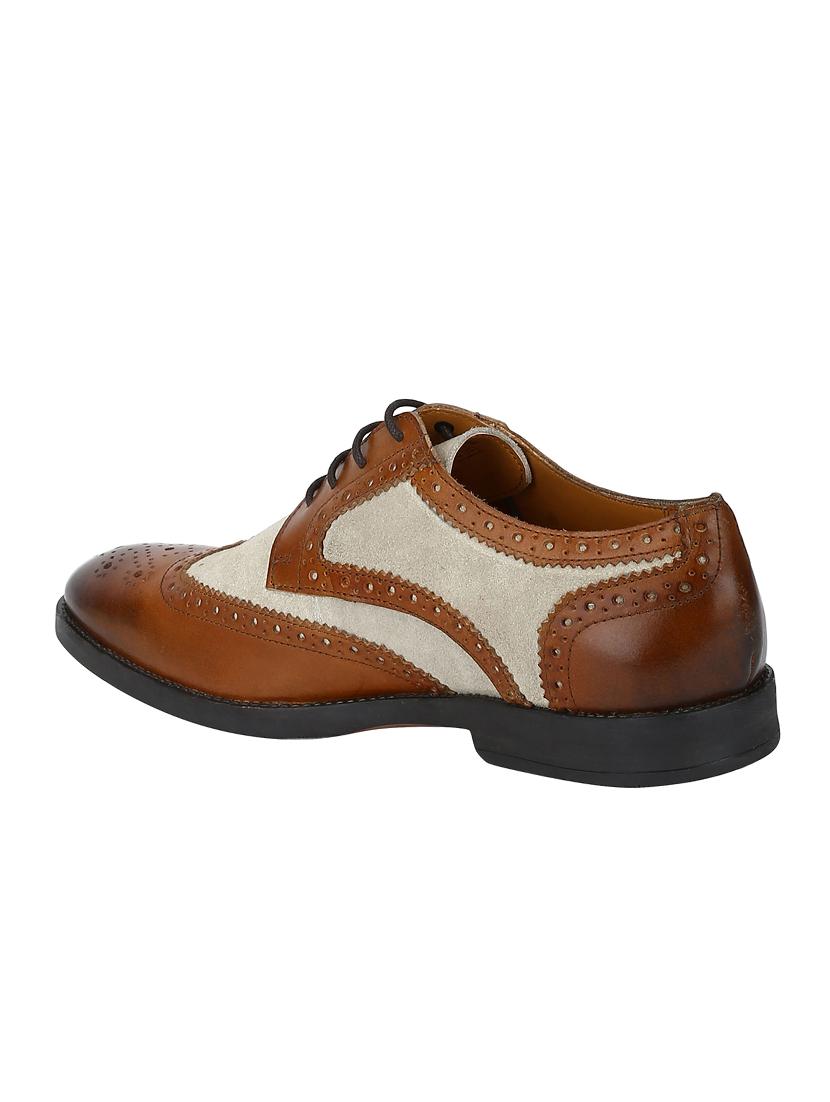 tan Leather lace-up derbys - 15613423 - Zoom Image - 3
