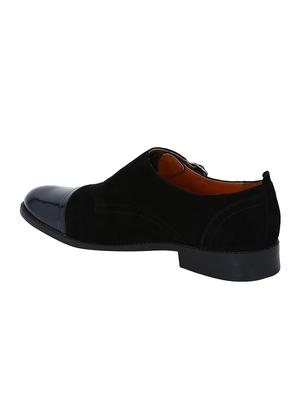black Suede slip on monk straps - 15613425 - Standard Image - 3