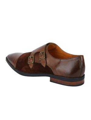 brown Leather slip on monk straps - 15613426 - Standard Image - 3