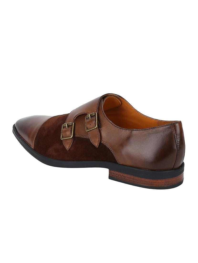 brown Leather slip on monk straps - 15613426 - Zoom Image - 3
