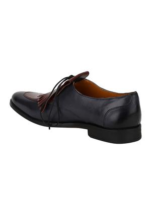navy Leather formal slip ons - 15613430 - Standard Image - 3