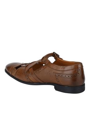 tan Leather slip on sandals - 15613435 - Standard Image - 3