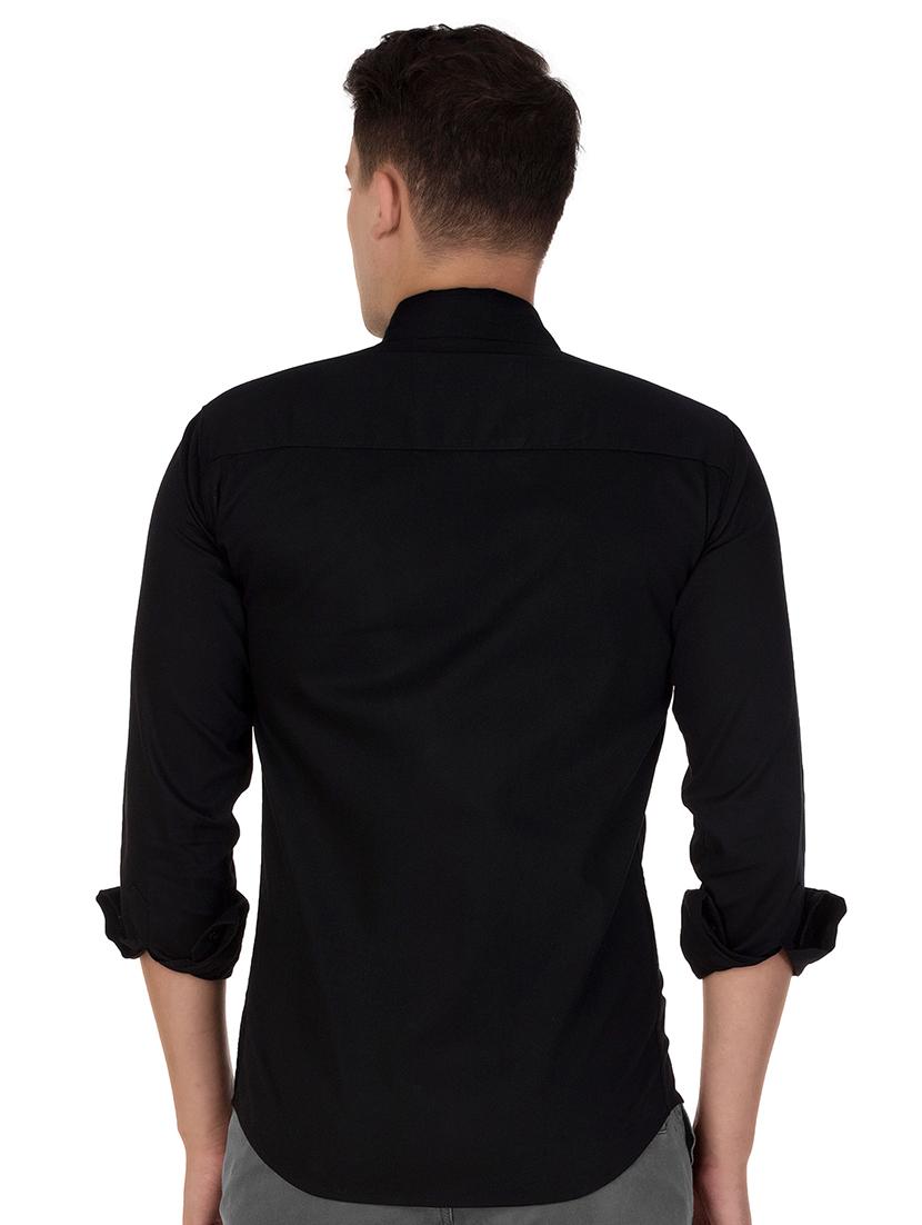 black cotton casual shirt - 15613436 - Zoom Image - 3