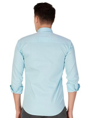 blue cotton casual shirt - 15613437 - Standard Image - 3