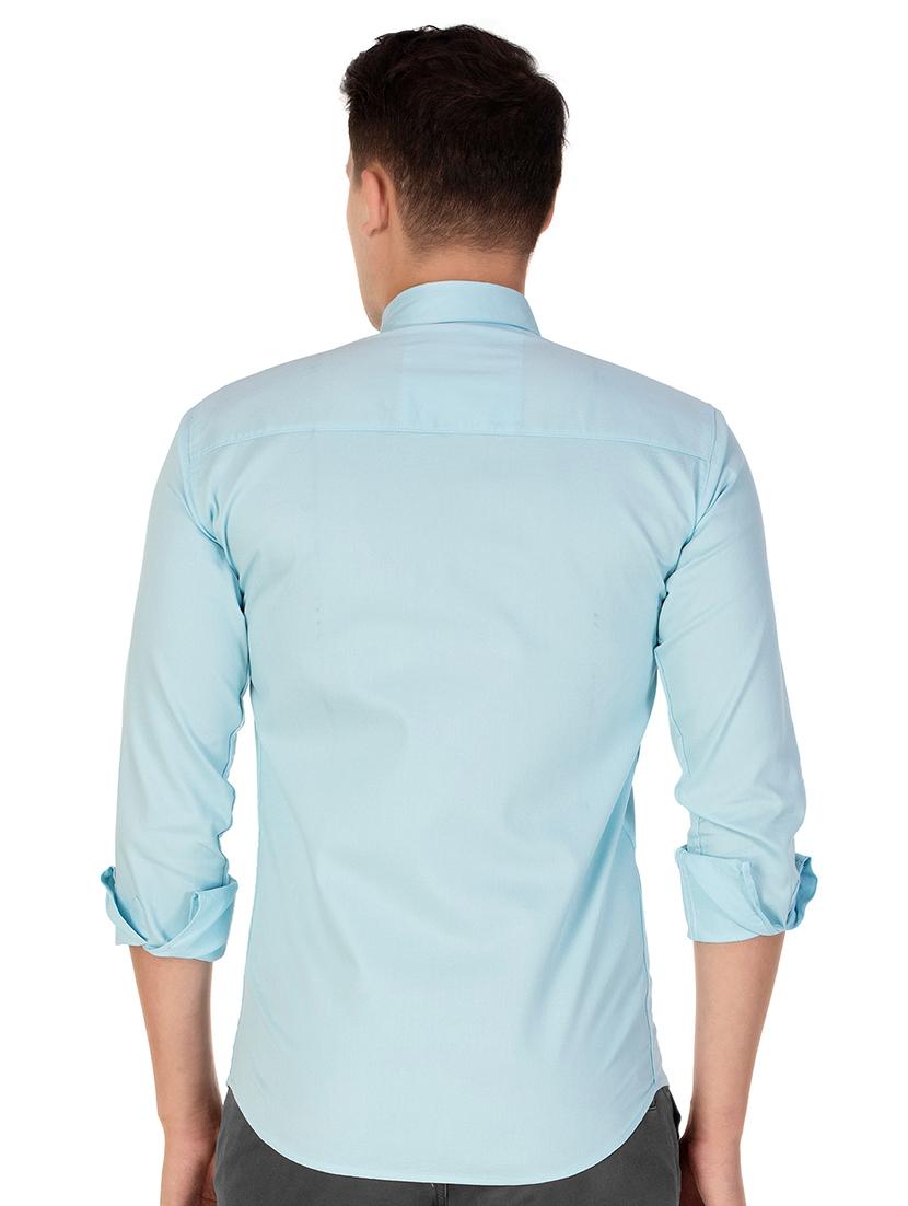 blue cotton casual shirt - 15613437 - Zoom Image - 3