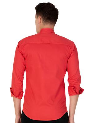 red cotton casual shirt - 15613438 - Standard Image - 3