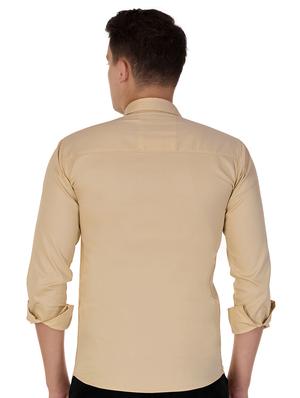beige cotton casual shirt - 15613440 - Standard Image - 3