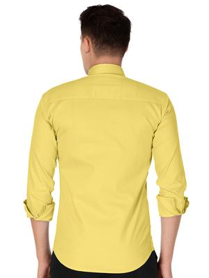 yellow cotton casual shirt - 15613443 - Standard Image - 3