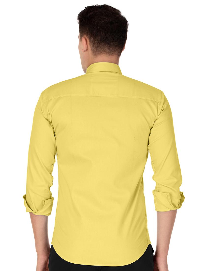 yellow cotton casual shirt - 15613443 - Zoom Image - 3