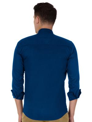 blue cotton casual shirt - 15613444 - Standard Image - 3