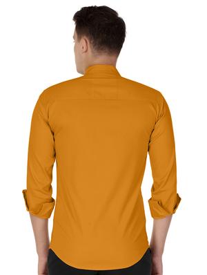 yellow cotton casual shirt - 15613445 - Standard Image - 3