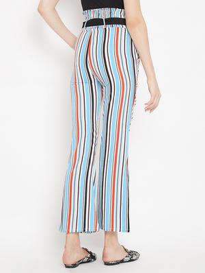 flared hem striped trouser - 15613513 - Standard Image - 3