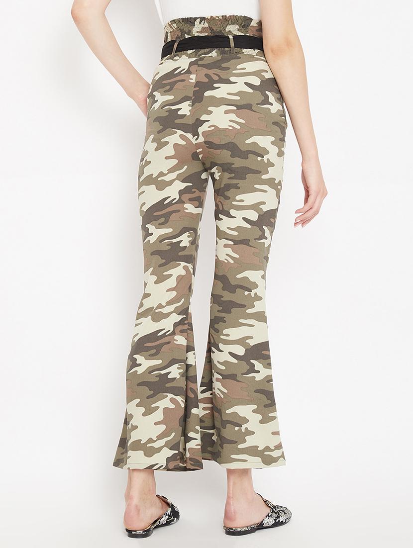 flared hem camouflage print trouser - 15613515 - Zoom Image - 3