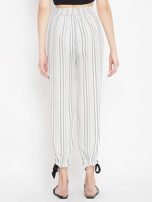 hem bow tie detail striped trouser - 15613521 - Standard Image - 3