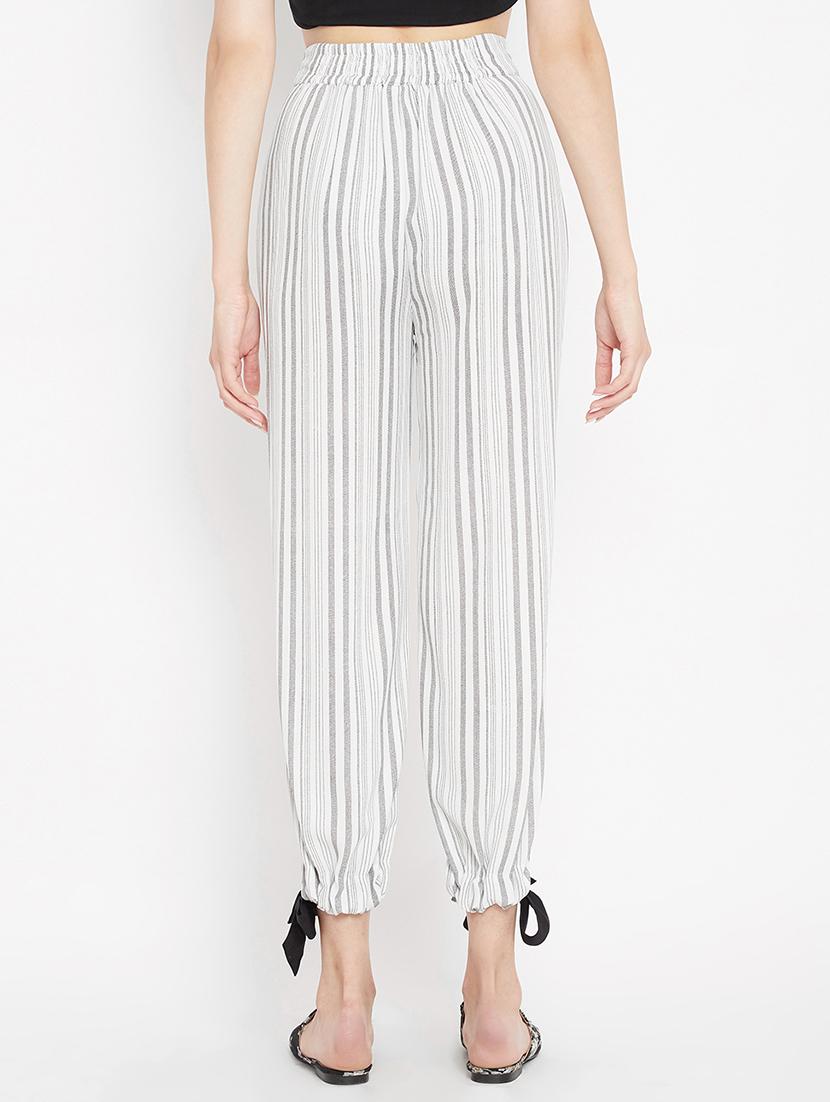 hem bow tie detail striped trouser - 15613521 - Zoom Image - 3