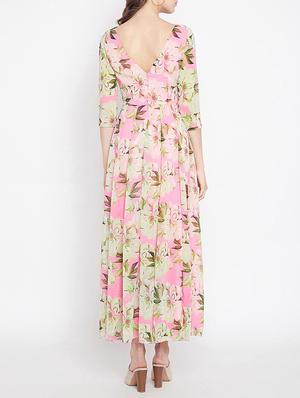 pleated floral maxi dress - 15613522 - Standard Image - 3