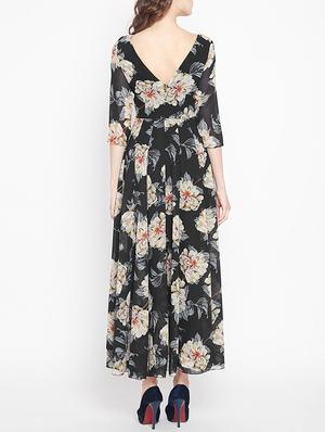 boat neck pleated maxi dress - 15613525 - Standard Image - 3