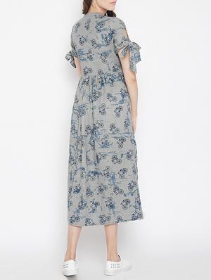 button detail empire line dress - 15613527 - Standard Image - 3