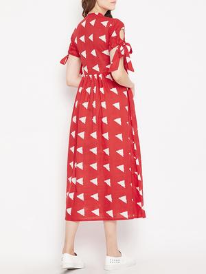 button detail empire line dress - 15613530 - Standard Image - 3