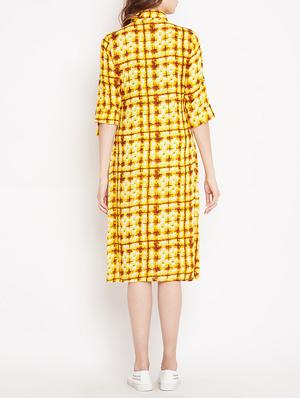 abstract print frill detail shirt dress - 15613534 - Standard Image - 3