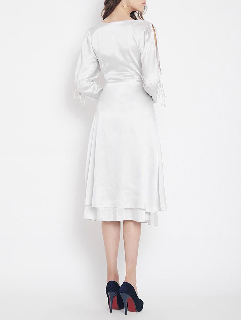 side tie up slit sleeve a-line dress - 15613536 - Zoom Image - 3