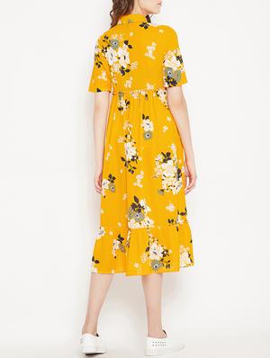 frill detail button up a-line dress - 15613541 - Standard Image - 3