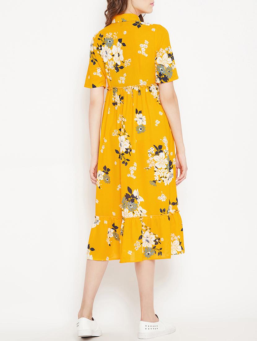 frill detail button up a-line dress - 15613541 - Zoom Image - 3