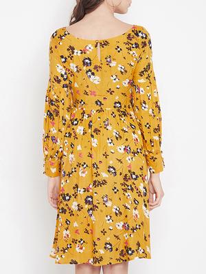gathered detail fit and flare dress - 15613543 - Standard Image - 3