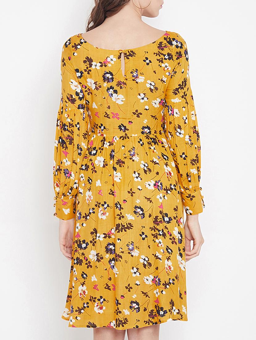 gathered detail fit and flare dress - 15613543 - Zoom Image - 3