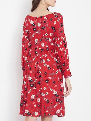 gathered detail fit and flare dress - 15613544 - Standard Image - 3