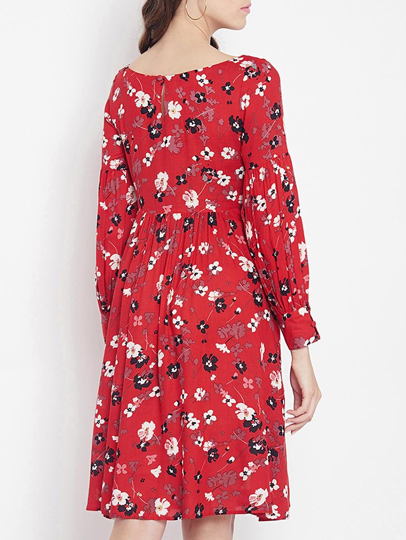 gathered detail fit and flare dress - 15613544 - Zoom Image - 3