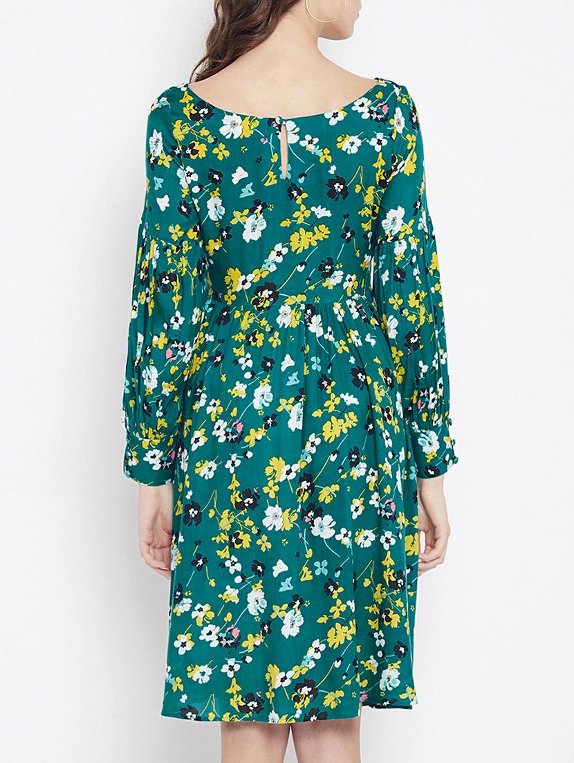 gathered detail fit and flare dress - 15613545 - Zoom Image - 3