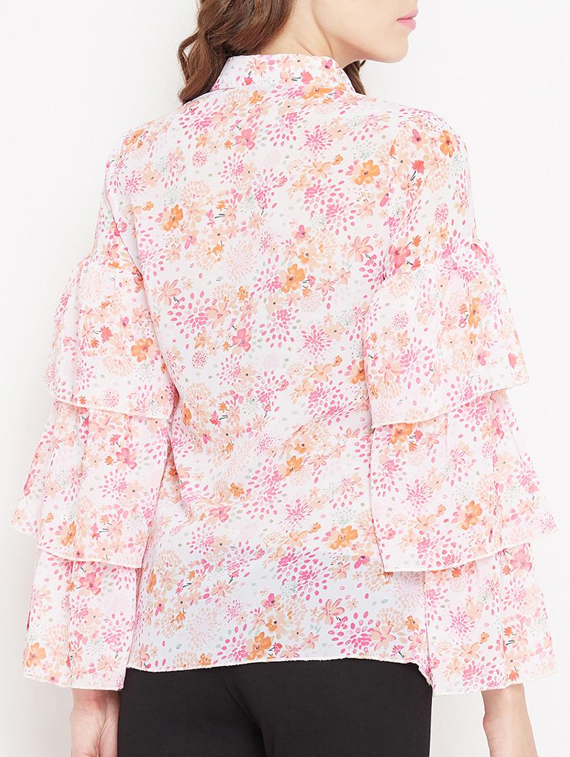 button up ditsy floral layered top - 15613548 - Zoom Image - 3