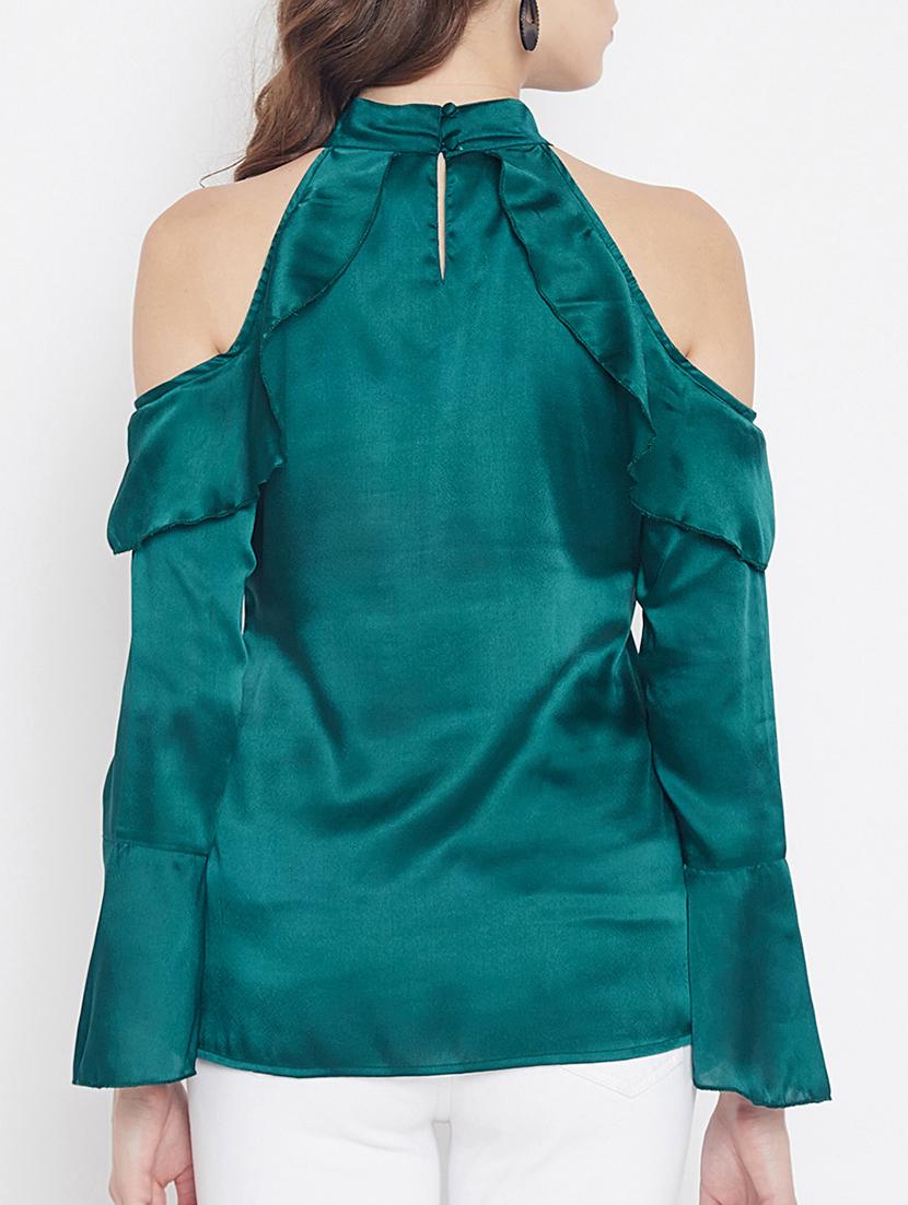 ruffled detail cold shoulder top - 15613557 - Zoom Image - 3