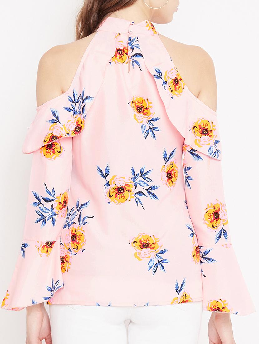 ruffled detail cold shoulder top - 15613559 - Zoom Image - 3
