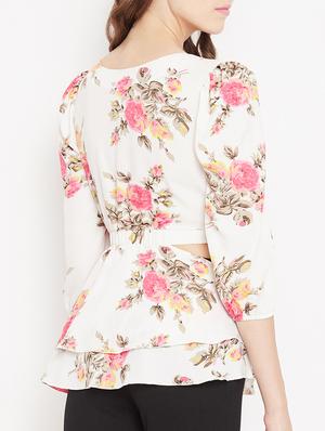 floral cut out detail top - 15613567 - Standard Image - 3