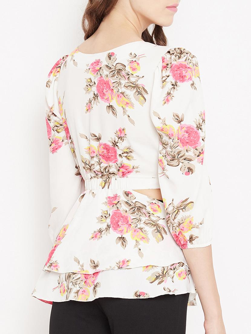 floral cut out detail top - 15613567 - Zoom Image - 3