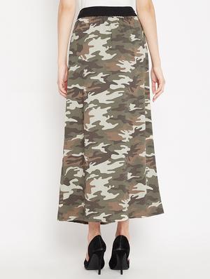 camouflage print button detail skirt - 15613592 - Standard Image - 3