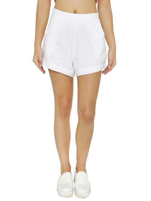 high waist lace detail shorts - 15614573 - Very Small Image - 1